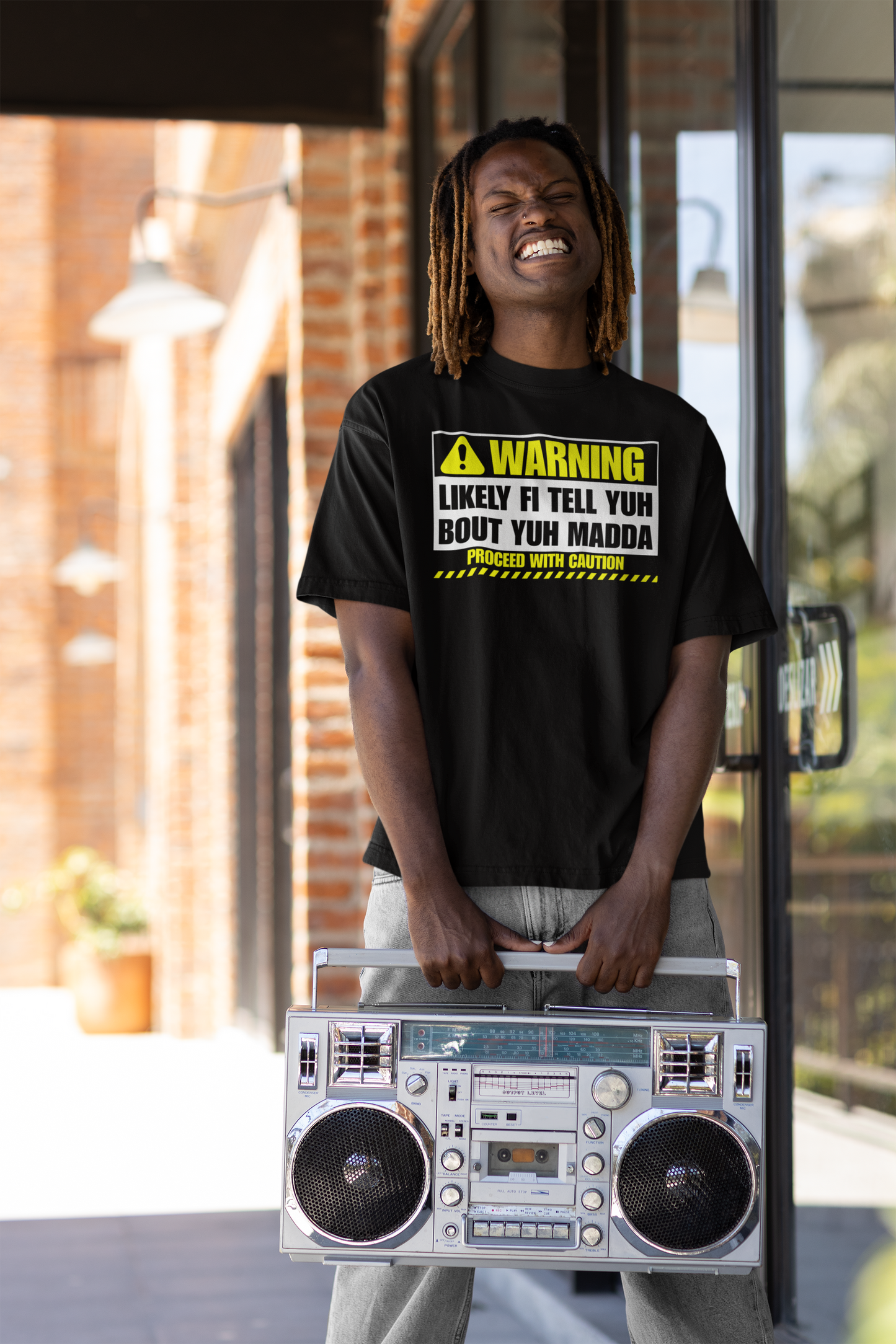 Warning! Likely Fi Tell Yuh 'Bout Yuh Madda - Premium T-Shirt